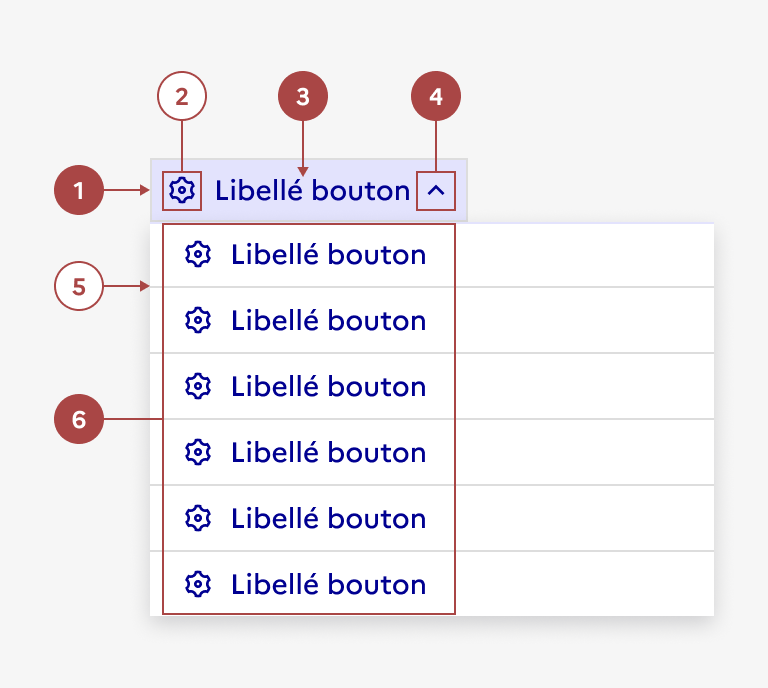 Anatomie du menu déroulant
